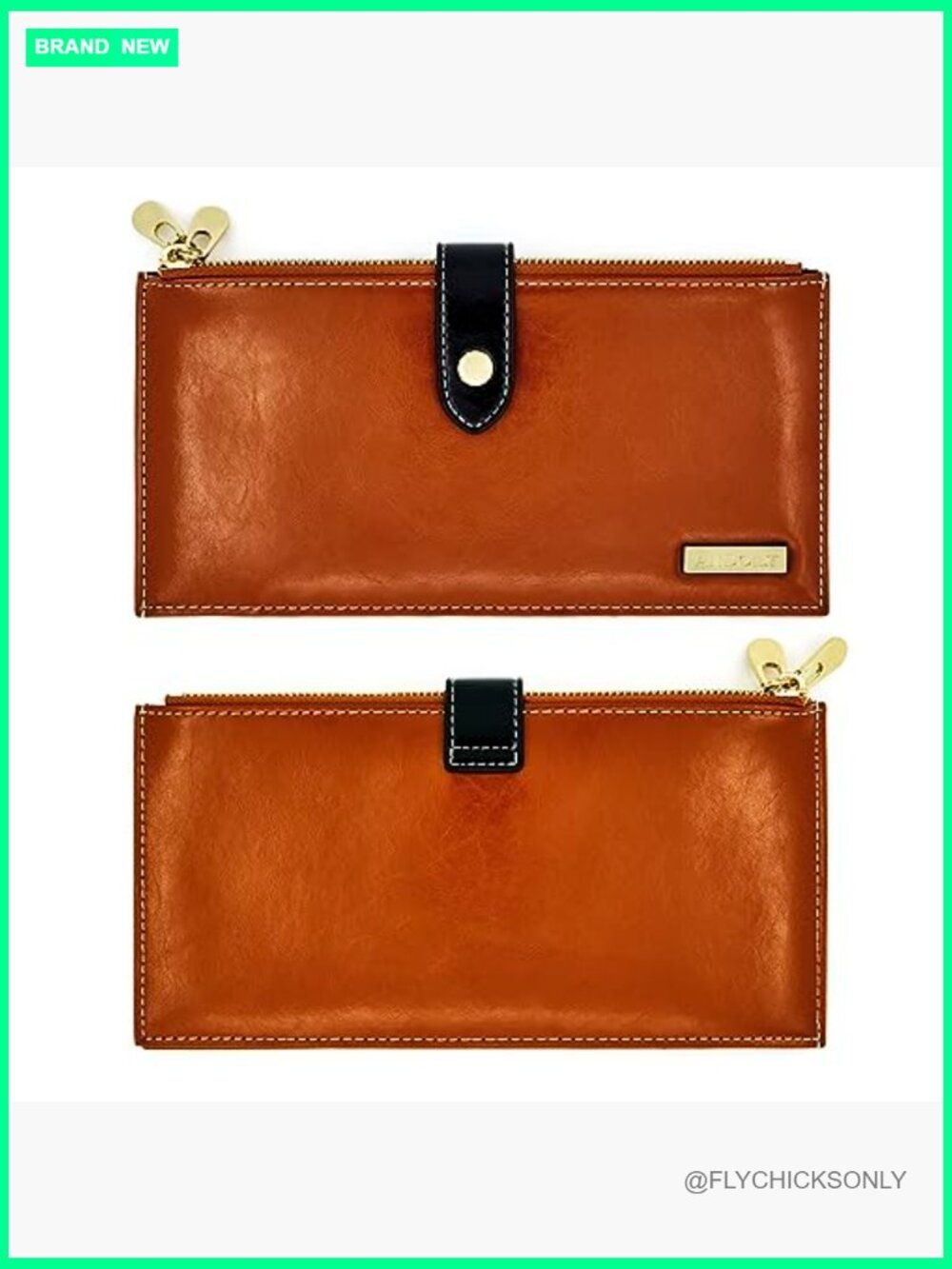 Genuine Leather RFID Blocking Zip Around Wallet with Credit Card Holders - Picture 4 of 7
